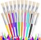 Paint Brushes for Kids, 20 Pcs Round/Flat Large Kids Paint Brushes, Easy to Clean & Grip Washable No Shed Hog Bristle Toddler Paint Brushes Paintbrushes Kids for Watercolor, Acrylic, Gouache